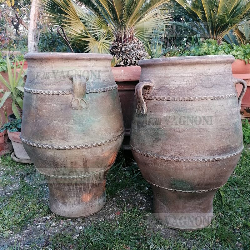 COPPIA DI ANFORE ORCIO IN TERRACOTTA PATINA ANTICA GRECIA